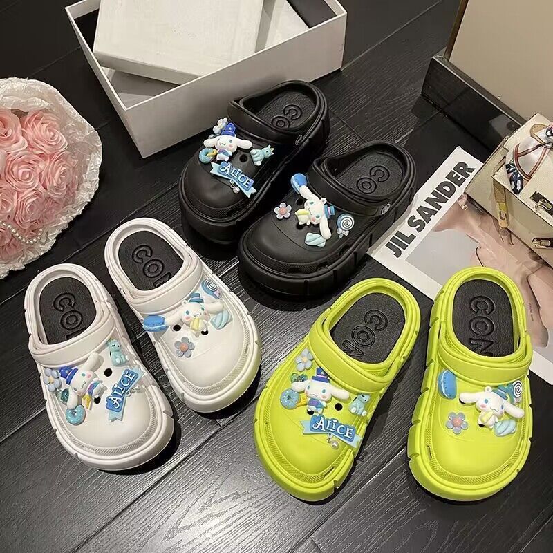 Crocs women's outwear 2025 summer new arrivalplatform shoesthick sole toe-cap half-slippers sandals easiest for matchnon-slip beach slippers