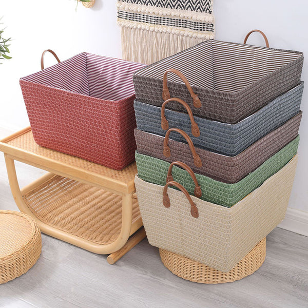 Big PP Japanese-style large clothes folding woven storage basket snacks sundries toys washable snacks storage