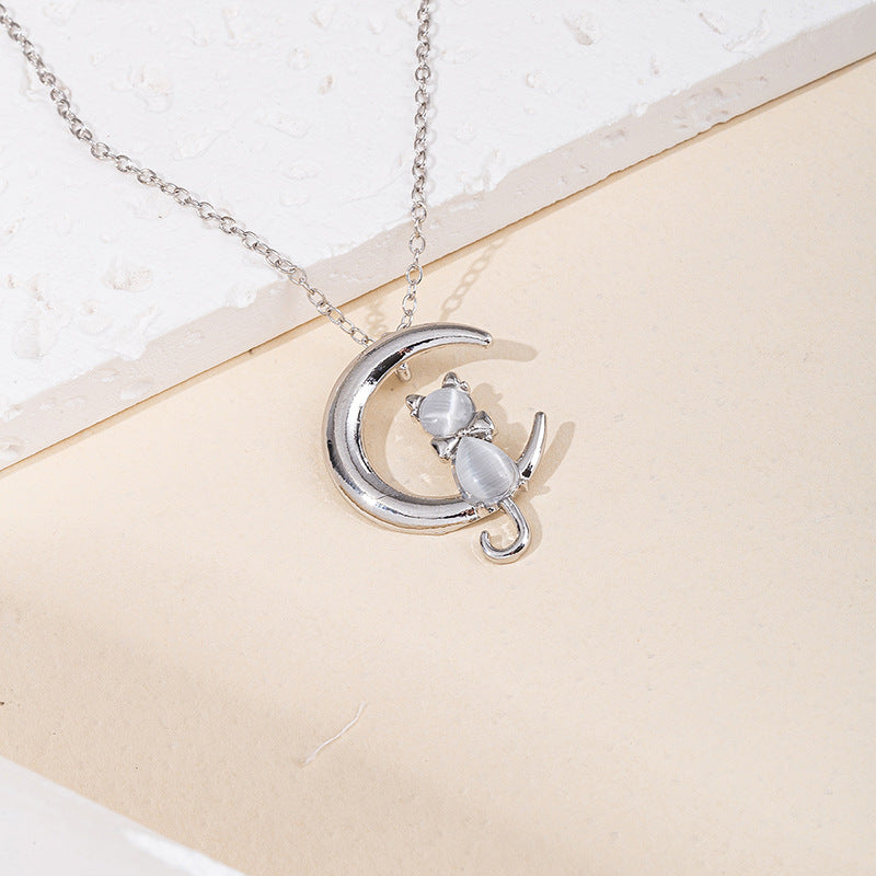 European and american cross-border e-commerce new jewelry fashion diamond-studded animal pendant versatile rabbit cat alloy necklace necklace