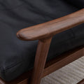 Solid wood sofa chair for home living room dining room leisure chair retro single armchair balcony lazy sofa hank chair