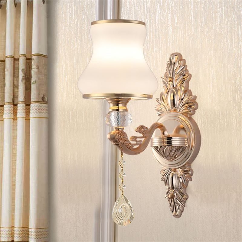 Crystal living room wall lamp european style bedroom club background wall zinc alloy wall lamp casual modern bedside lamp aisle lamp