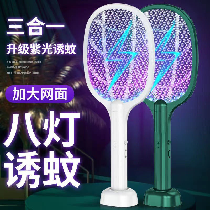 Electric mosquito swatter two-in-one rechargeable for home mosquito killer lithium battery electric mosquito swatter mosquito killer lamp fly swatter rechargeable
