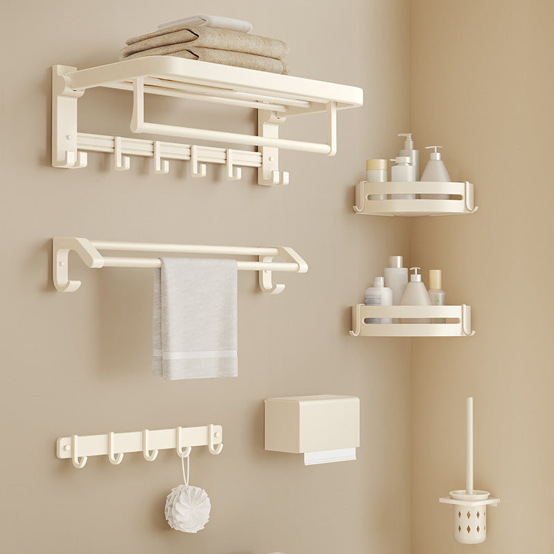 Cream style towel rack, punch-free bathroom towel rack, bathroom pendant five-piece set, bathroom toilet