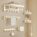 Cream style towel rack, punch-free bathroom towel rack, bathroom pendant five-piece set, bathroom toilet