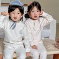 Kids' 320g sherpa fleece cotton set - seamless knit thermal underwear, loungewear, autumn clothes, long johns - boys' and girls' sets