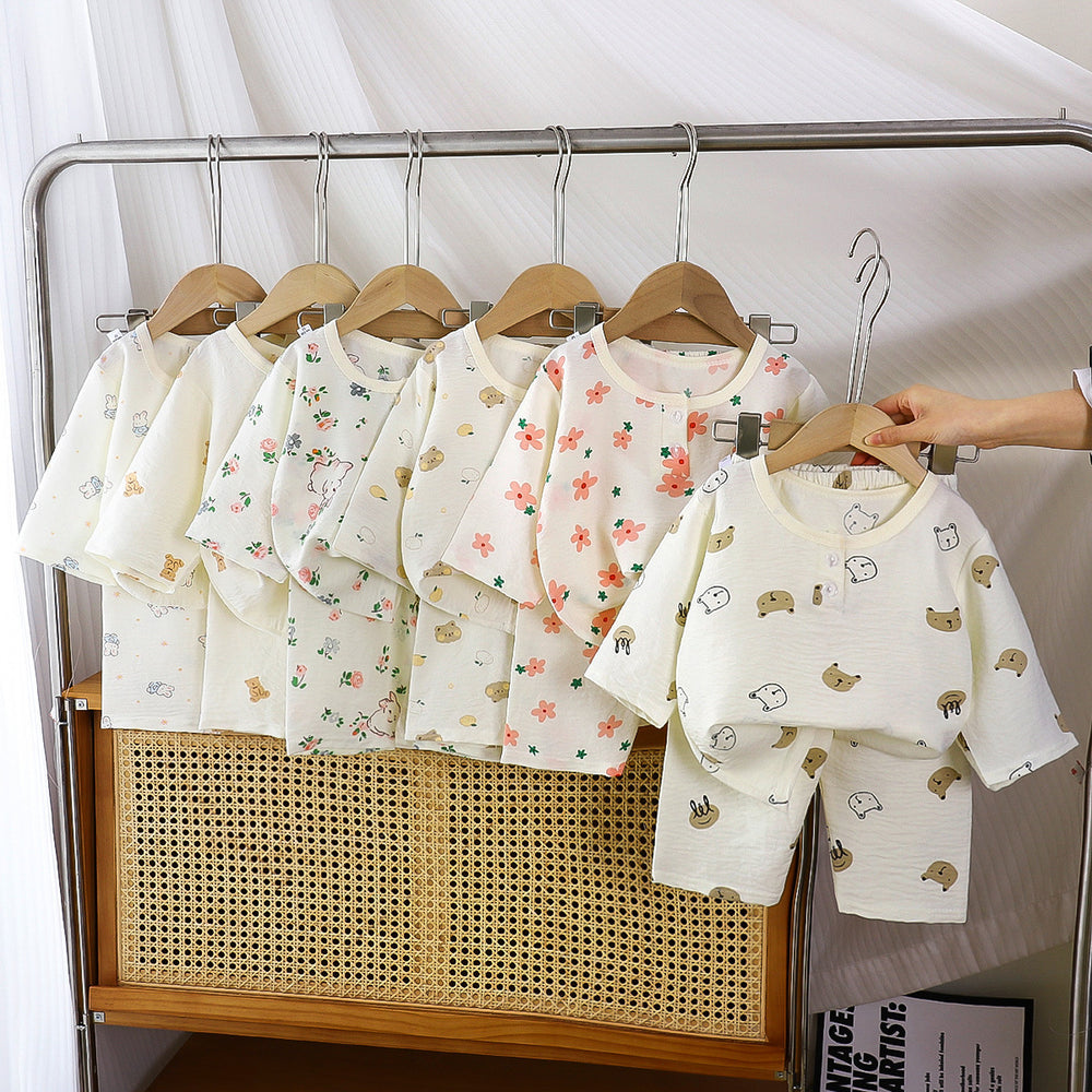 Kids' summer pajamas: boys' and girls' loungewear, lightweight cloud cotton set for toddlers and young children - perfect for air conditioning