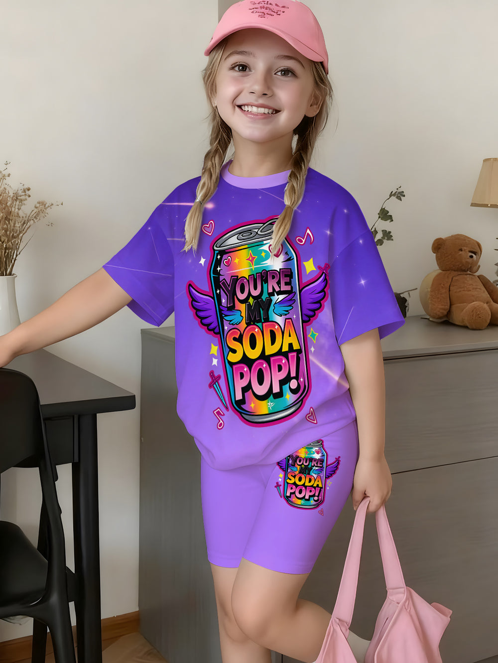 Witcher kpop short-sleeved shortssuit, spring and summerautumfashion girl short-sleeved shorts for going out
