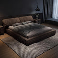 Italian normcore bedroom for home large bed ear bed gray fabric double bed casual soft bag light luxury large bed wedding bed