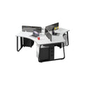 Office desk set for employees - modern minimalist design - includes desk, chair, and computer accessories