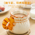 Cat-themed ceramic mug - underglaze decoration, high-style design, perfect for office or home use, creative and cute coffee cup