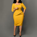 D591  foreign trade women's clothing  new fashion solid color bodycon pencil skirt ol style european and american dress
