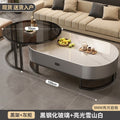 Rock slab coffee table living room for homeaccessible luxury modern tea table new arrival oval classy small apartment coffee table
