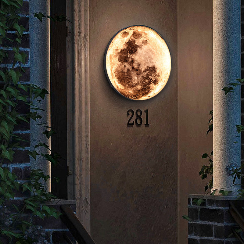 Outdoor waterproof moon wall lamp creative light outdoor villa landscape light new chinoiserie courtyard garden aisle door light