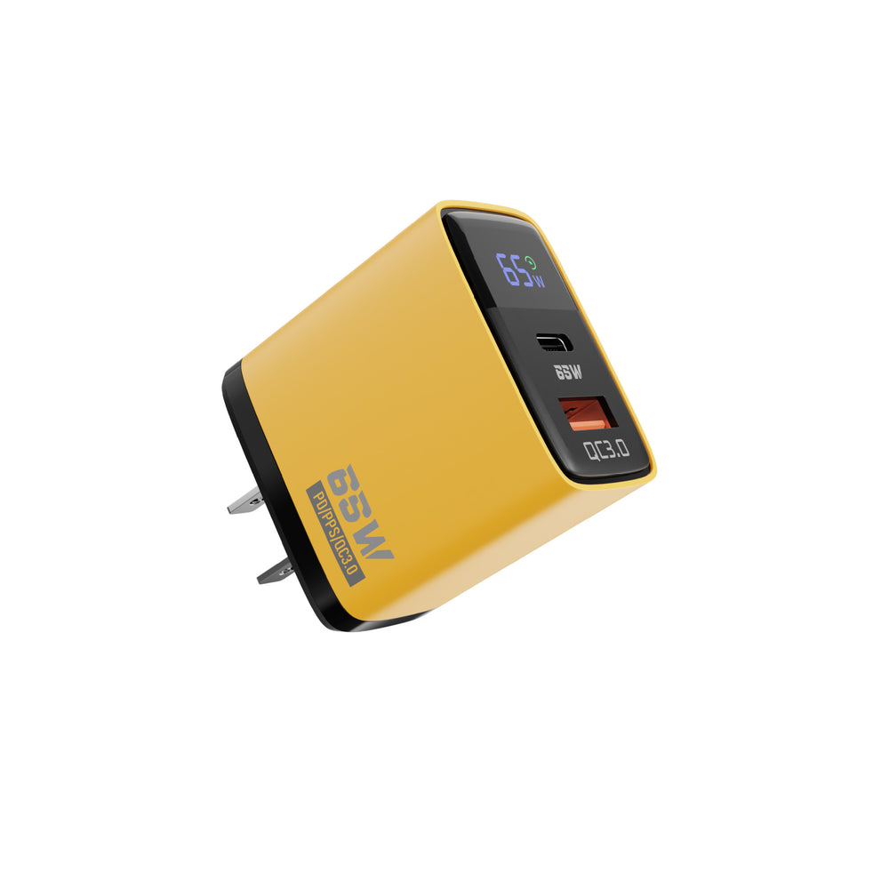 65w digital display charger, a+c multi-port fast charging adapter, eu/us/india plug, gallium nitride (gan) charger