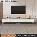 【no installation needed】200 modern grey marble top + white cabinet gold airplane leg tv stand