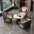 Luxury office business negotiation single sofa chair, negotiation table and four chairs, small round table negotiation table and chair set