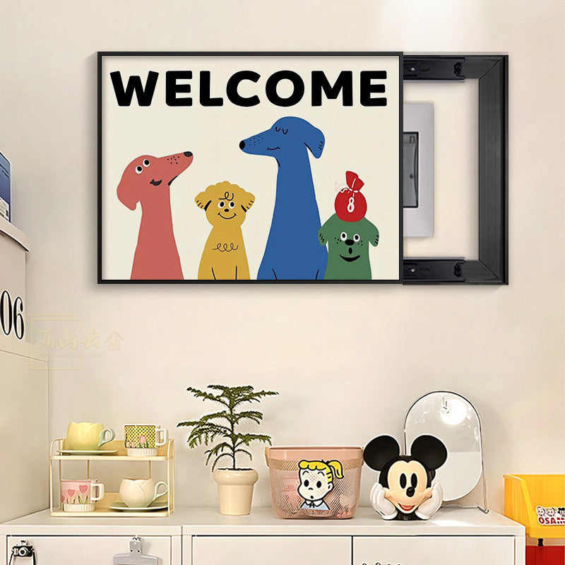 Dopamine ins meter box decorative painting 2024 new distribution box blocking mural switch box hanging painting