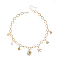 Wholesale seashell pendant necklaces - amazon cross-border conch accessories - women's minimalist irregular starfish pearl choker necklaces