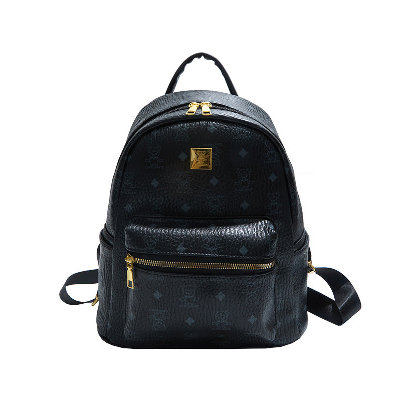 popular cute bearprinting women's backpack, large-capacity fashion mini backpack for students