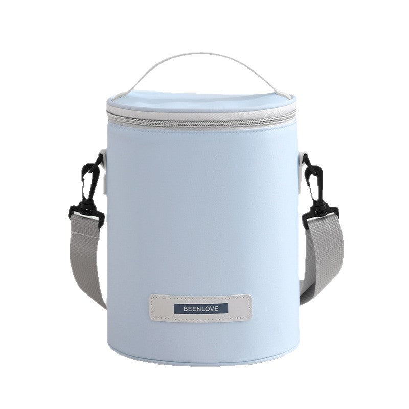 Beilian's new cylindrical bento bag, large-capacity office worker thermal insulation bag, student travel lunch bag, portable lunch box bag