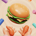 Kids' diy play-doh pretend play fun simulation burger kitchen toy - perfect gift for boys and girls aged 3-6
