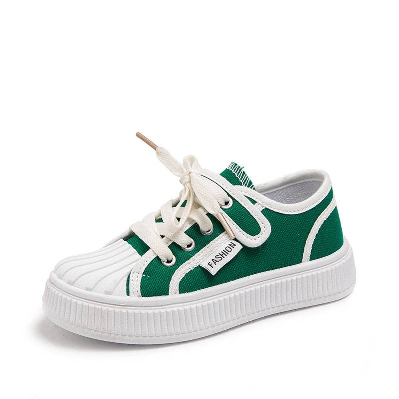 Girls' shell toe canvas shoes breathable boys' athletic sneakers  new spring/autumn kids' casual white shoes trendy