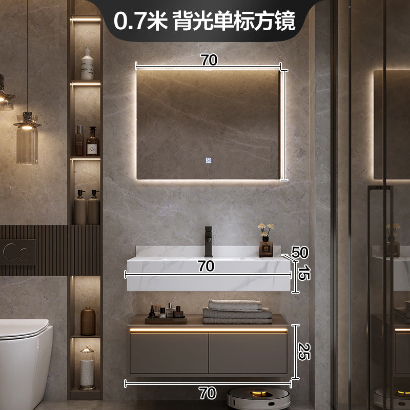 [Spot] Multifunctional storage rack, rock slab hot bending integrated basin, bathroom, washstand, face wash, bathroom cabinet combination