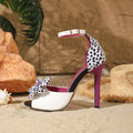 2026 spring/summer new sweet bowknot high heel sandals - women's stiletto open toe thong sandals with color block design - fashionable women's shoes