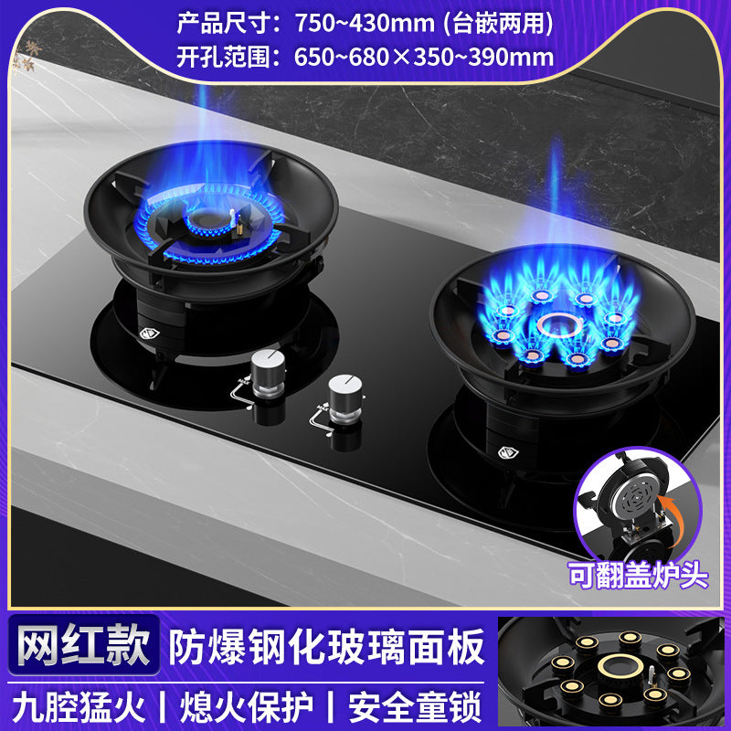 Wholesale royalstar flip-top gas stove double burner for home natural gas gas stove liquefied gas popular magic disc stove