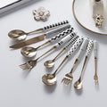 Minimalist ceramic stainless steel steak knife and fork set - trendy ins style cutlery, creative fruit forks, western dinnerware wholesale