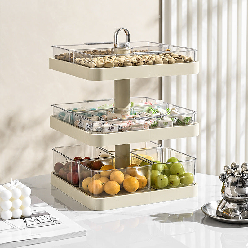 Fruit plate, hot pot plate, dim sum, dried fruit plastic rotating fruit plate, snack box, dessert table, multi-layer divided snacks