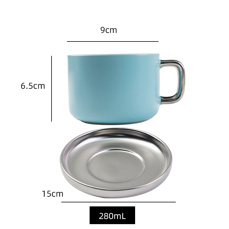 Scandinavianins creative ceramic coffee cup high-grade high-looking electroplated afternoon tea milk cup drinking ceramic cup