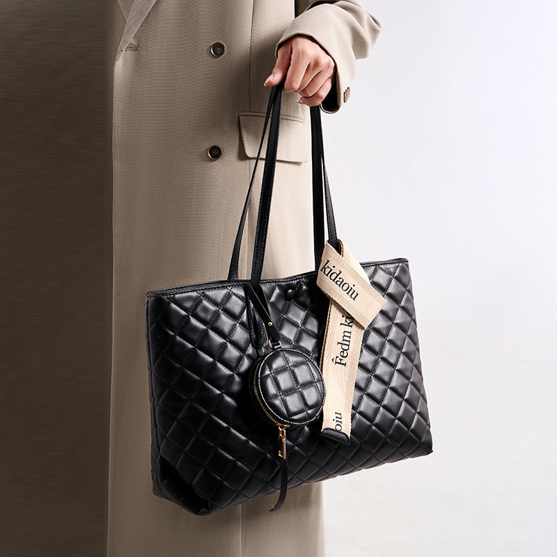 Work clothing large capacity tote bag women's bag 2025 fall and winterfashion shoulder crossbody bag easiest for match large capacity tote bag