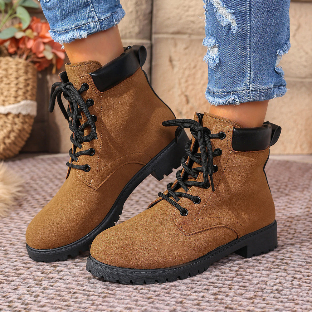 plus sizefashionfashionboots women's fall and winternew arrivalbritish style front tie back short bootsexportwholesale