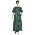Wholesale   two-piece set short sleeve matte fabric dress with headscarf maxi dress plus size women's