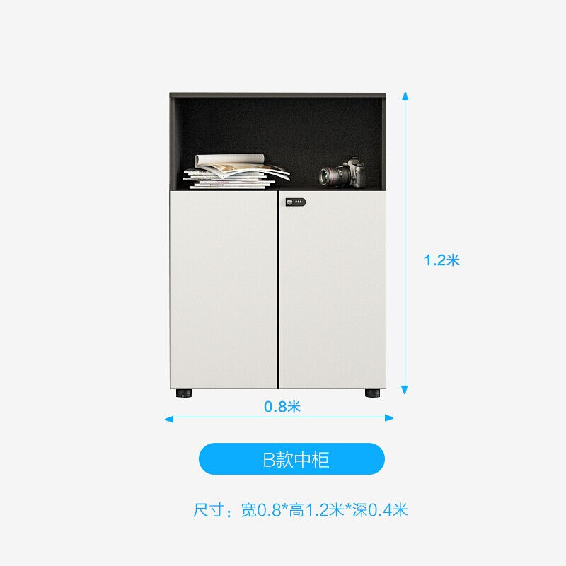 Saint-li filing cabinet - low profile, modern minimalist office storage cabinet for documents and records. features a lockable, combination-code security cabinet for confidential materials