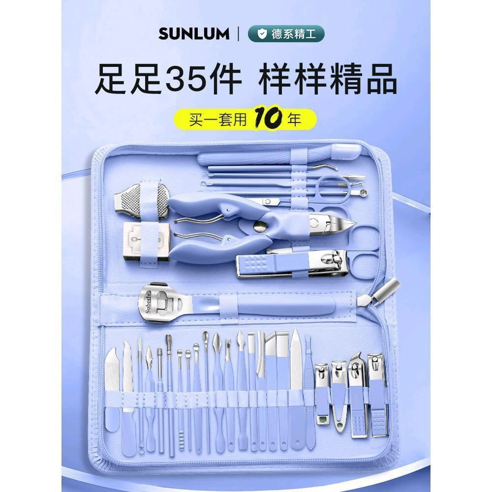 New nail clipper set - cuticle nippers, pedicure knife, pedicure file, manicure knife - 22 piece matcha green nail art tool kit
