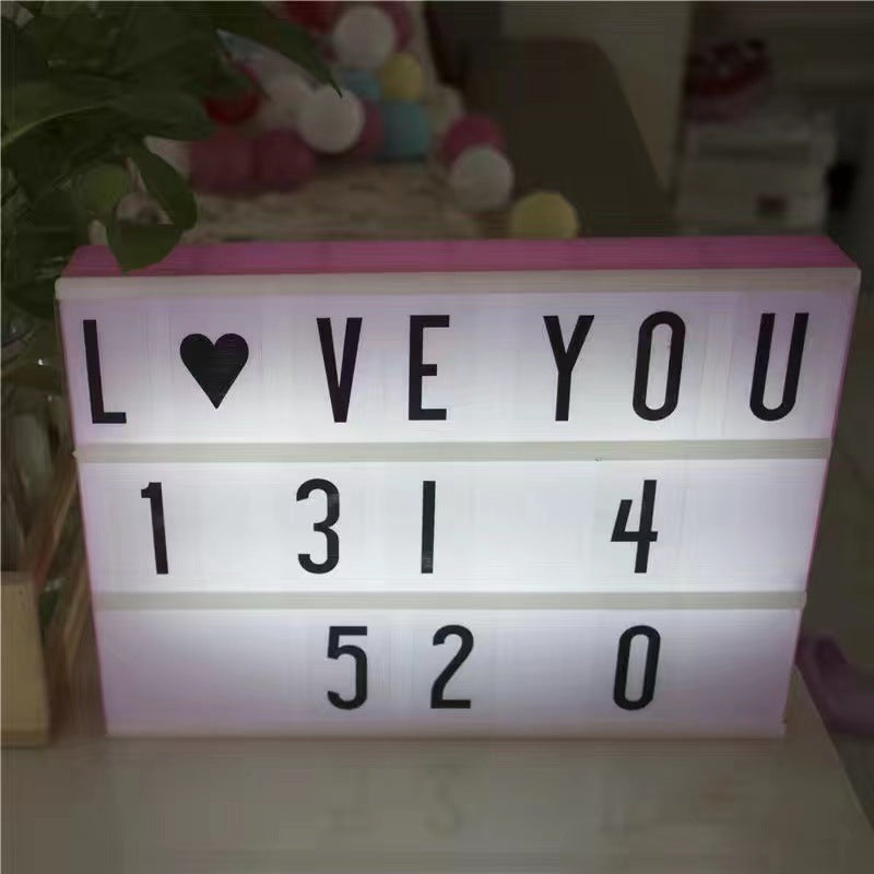 LED creative letter A4A5 light box girl room decoration lights photo props small ornament