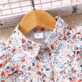 Girls' (tall) dress, long-sleeve collared floral mesh dress (includes ribbon)