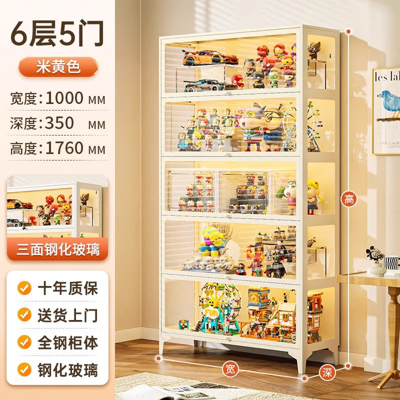 Glass display cabinet for figures, lego, home blind box models, display rack, storage, transparent display cabinet, dustproof storage