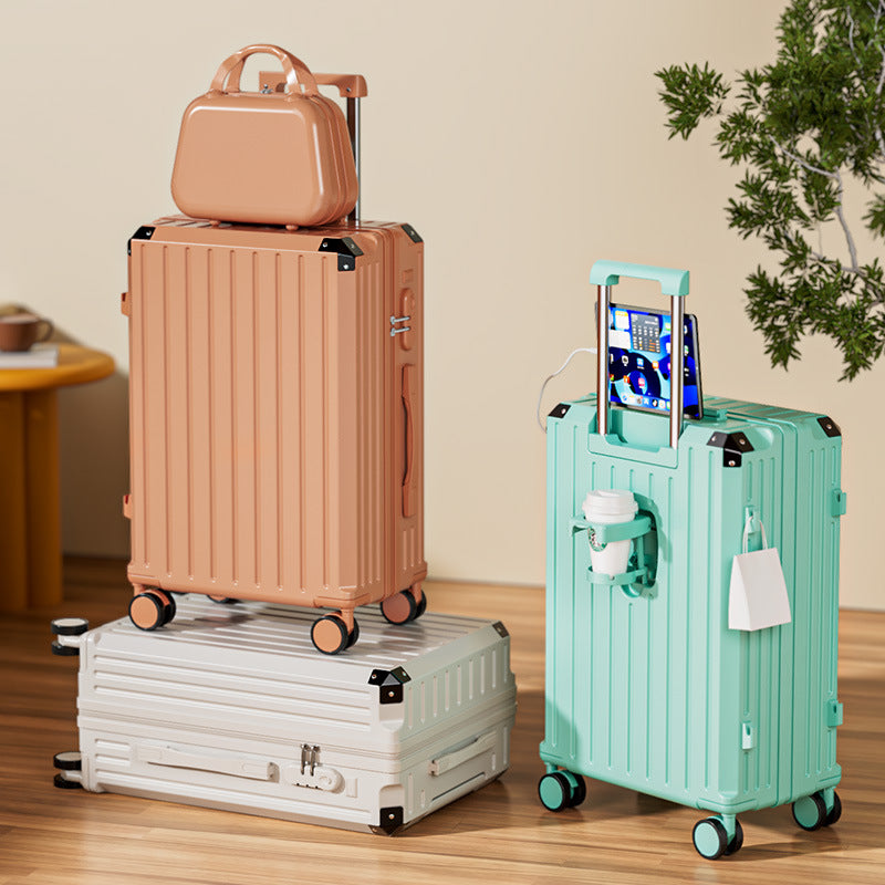 New suitcase 24-inch student trolley suitcase universal silent wheel suitcase large capacity boarding password case