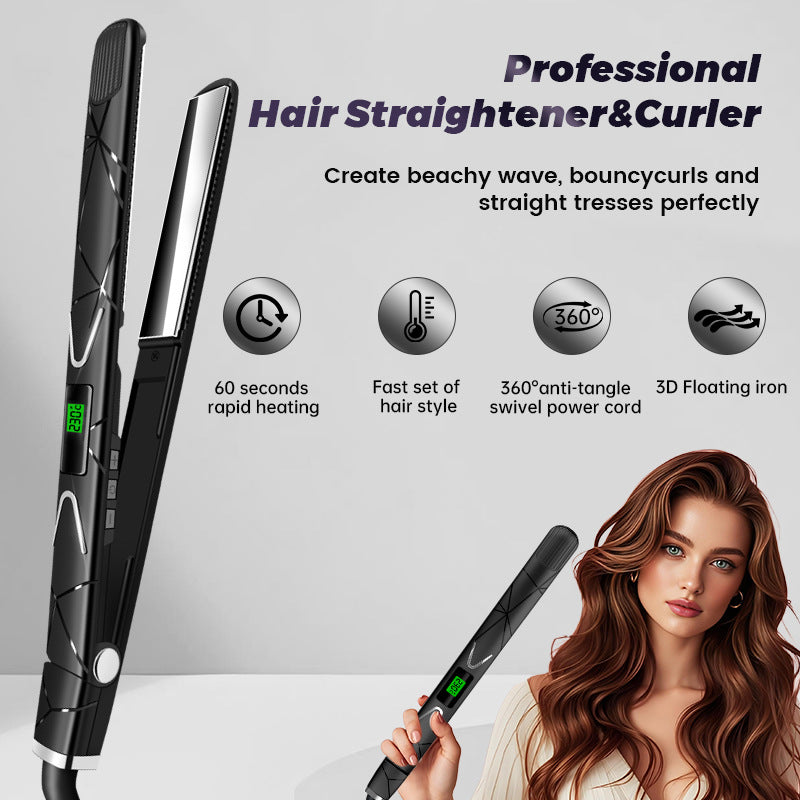 Cross-border special hair straightener Negative ion hair straightener Splint Curling iron Dual-purpose multi-functional two-in-one straight clip