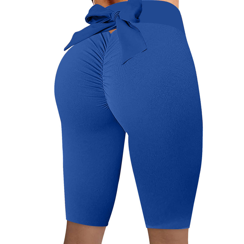 2025 amazon women's bowknot honeycomb jacquard solid color yoga pants, activewear, capri leggings - in stock, cropped length