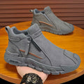 2025 autumn new trendy men's shoes zipper slip-on non-slip thick sole outdoor work boots martin style fashion shoes