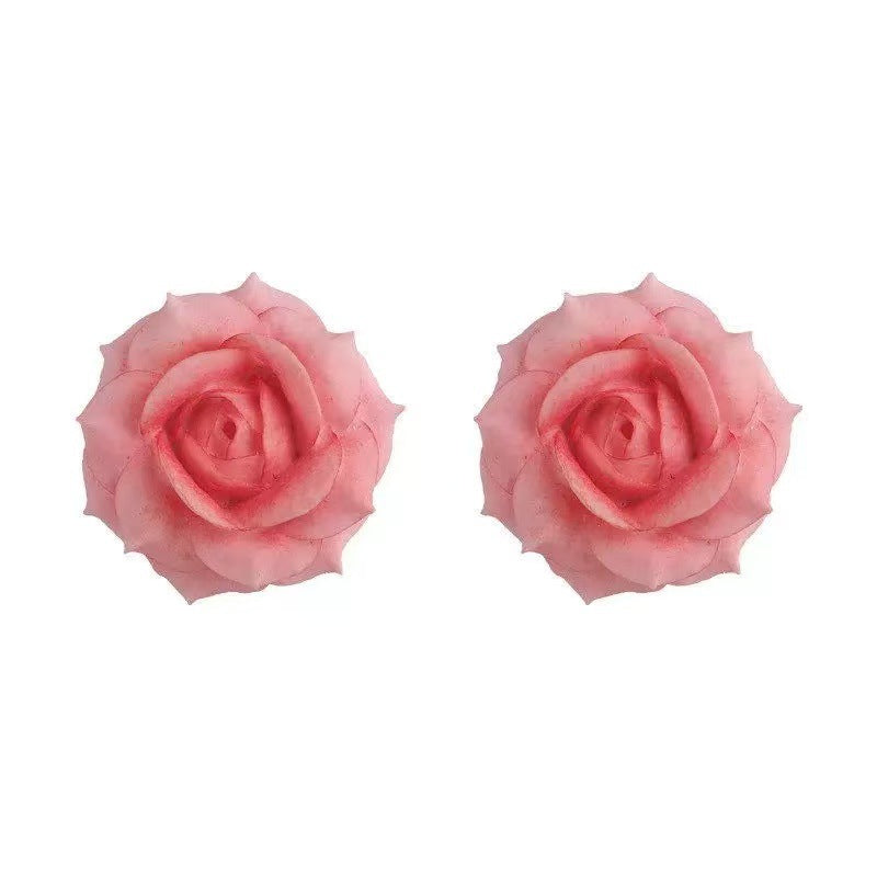 Spring/summer gentle color gradient floral earrings for women, 2026 new hot style, high-end stud earrings, unique and beautiful jewelry