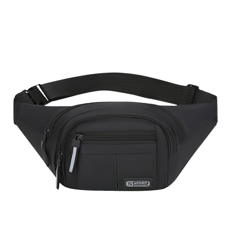 Fashion versatile men's sports fanny pack New outdoor leisure shoulder messenger bag Large capacity going out cycling breast bag
