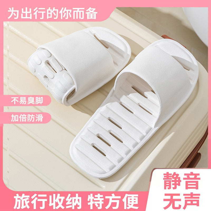 Foldable hotel business trip leaky slippers home indoor couple travel disposable slippers bathroom non-slip