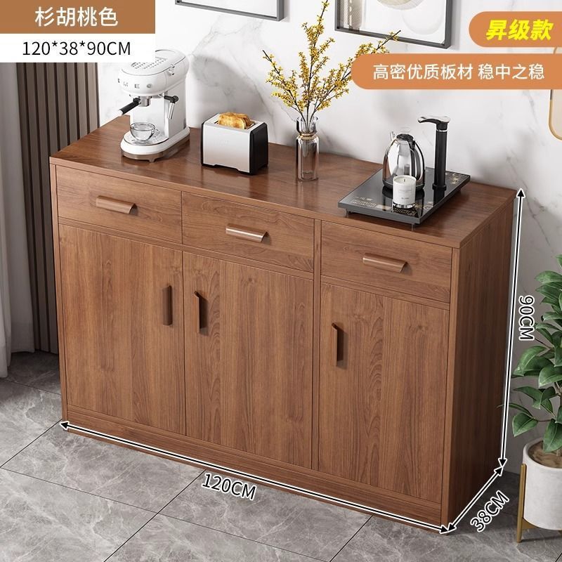 Solid wood tea cabinet, dining side cabinet integrated against the wall, new household kitchen cabinet, dining preparation cabinet, locker, storage cabinet