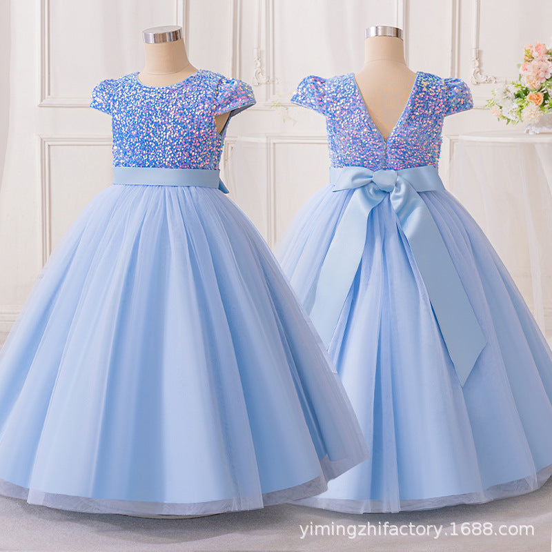 Girls' formal dresses, kids' princess dresses, tutu dresses, flower girl dresses, new cross-border in-stock, little girl dresses, performance costumes