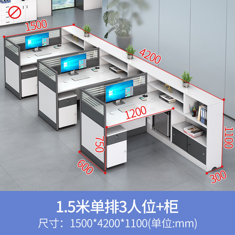 Office desk and chair set for staff, financial employees, and workstations - 2/4 seater facing desk office table